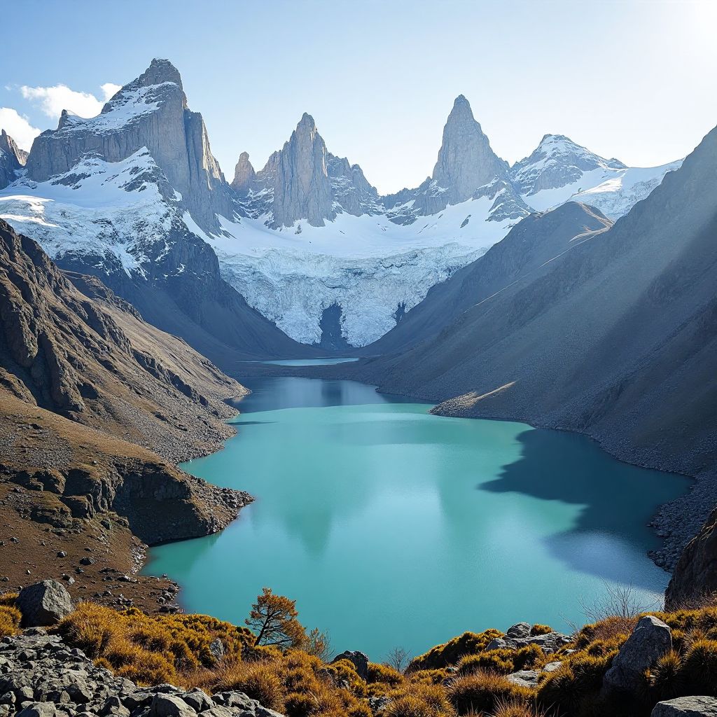 Dramatic Patagonian mountain peaks