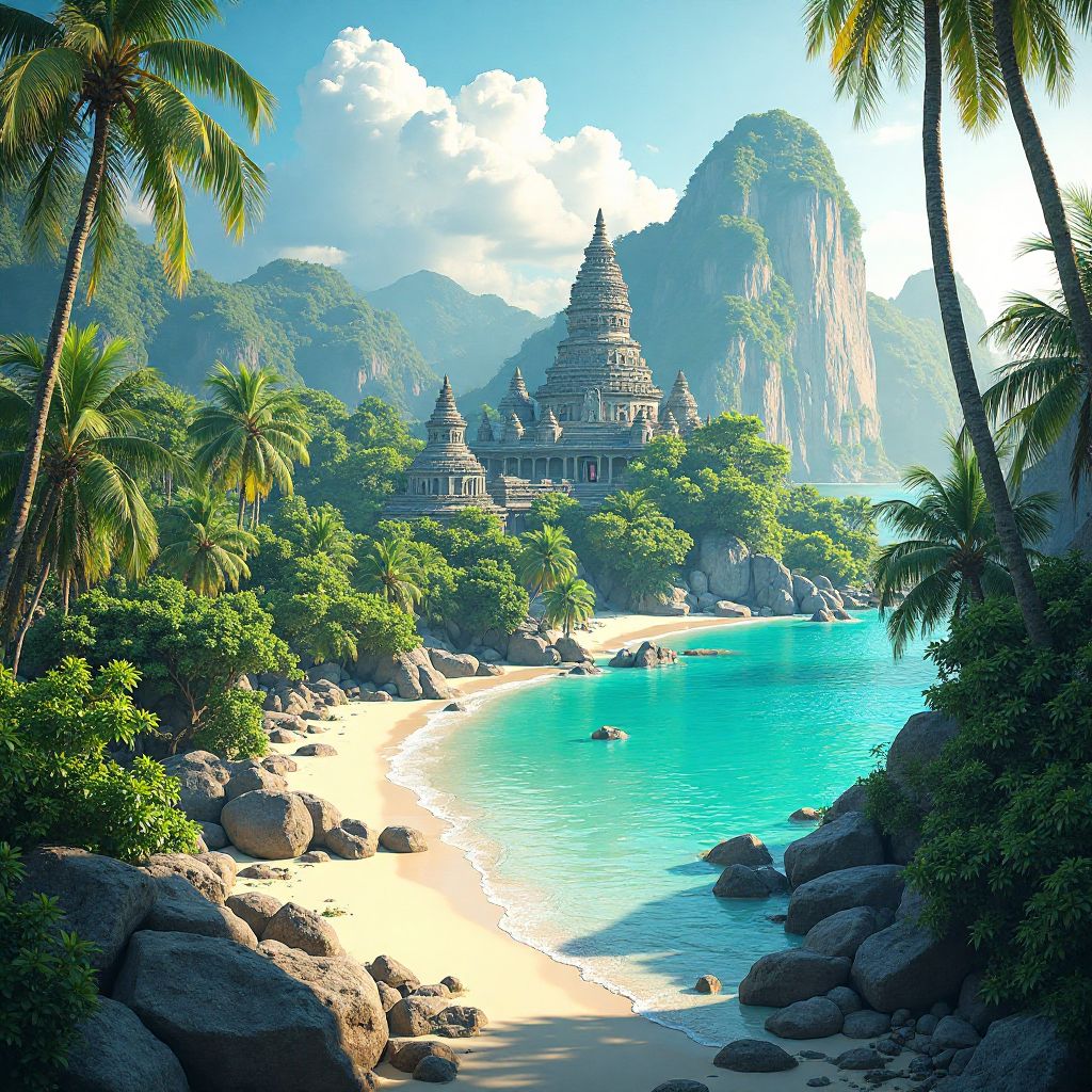 Southeast Asian temples and beaches